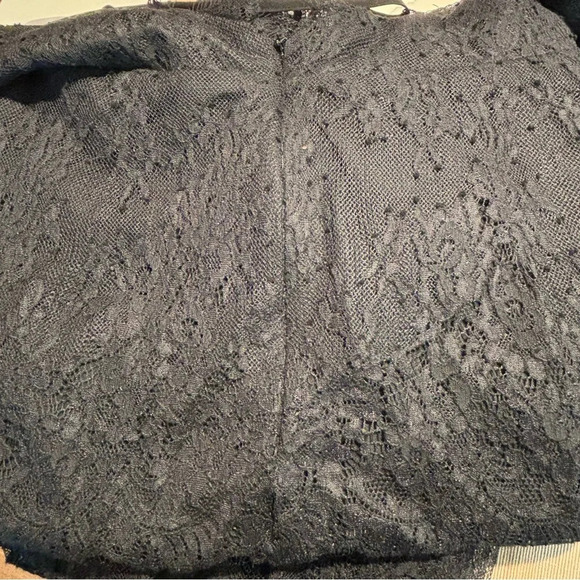 LOVERS + FRIENDS Sz S Reflection Style Lace Overlay Slip Cross Straps Maxi Dress - Picture 10 of 11